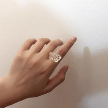 Load image into Gallery viewer, Irregular Ruled Ring Transparent Large Crystal Ring
